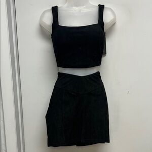 🖤 Klassy Network Black Two-Piece Set – Crop Top (S) & Skort (M) – NWT
